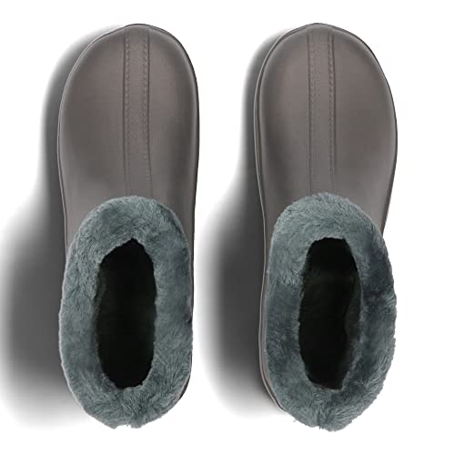 PLAME Gefütterte Gummistiefel - Damen & Herren EVA Stiefel, Warme Regenstiefel 36-46 EU (Grau, 39)
