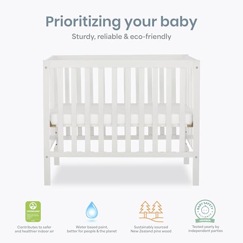 Image of Dream On Me Edgewood 4-in-1 Convertible Mini Crib in White