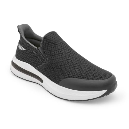 Image of Red Tape Men's Walking Shoes Dark Grey Mesh Round Toe Slipon
