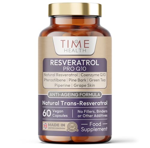 Resveratrol Pro Q10 - Trans-Resveratrol, Coenzyme Q10, Pterostilbene, Pine Bark, Green Tea, Grape Skin, Piperine - Split Dose for Maximum Benefits - UK Manufactured - Zero Additives - 60 Capsules