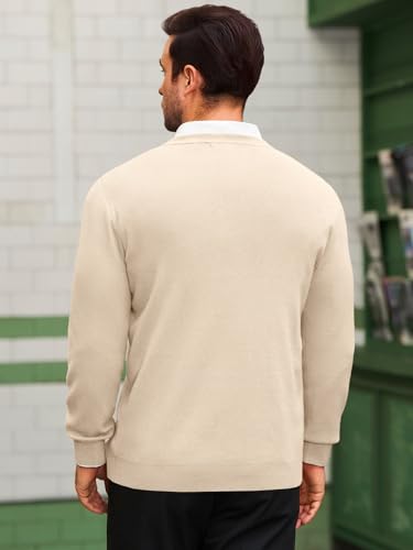 Runcati Mens Henley Knit Sweater Long Sleeve Quarter Button Pullover Sweaters Casual Fall Tops3