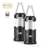 [page_title]-LE Camping Laterne, 2er Set 30 LEDs Batteriebetrieben Campinglampe, Faltbare Camping Hängelampe, geeignet für Angeln, Abenteuer, Wandern, Notfall, Ausfälle usw, 2er Pack
