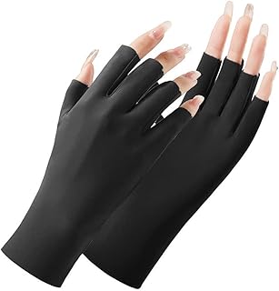 CURELIX Anti UV Gloves for Gel Nail Lamp, Professional Protection Gloves for Manicures, UV Sun Protection Gloves for Wome...