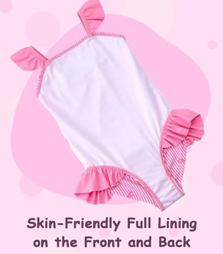 Image of DAXIANG Girls One Piece Ruffle Strap Swimsuit Quick Dry Mermaid Swimwear Beach Sport Bathing Suit for Toddler Kids 4-11 Years