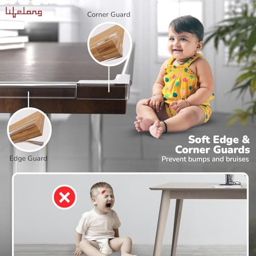 Image of Lifelong 30 pcs Baby Proofing Kit for Home - All-in-One Child Safety Locks for Drawer, Cupboard & Fridge, Socket Plug Guards (2 & 3 Pin), Edge & Corner Guards, Switchboard Cover, 6 Months-6 Years