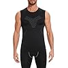 AMZSPORT Canotta Compressione da Uomo Sport Senza Maniche Base Layer Asciugatura Rapida Top Nero XL #3