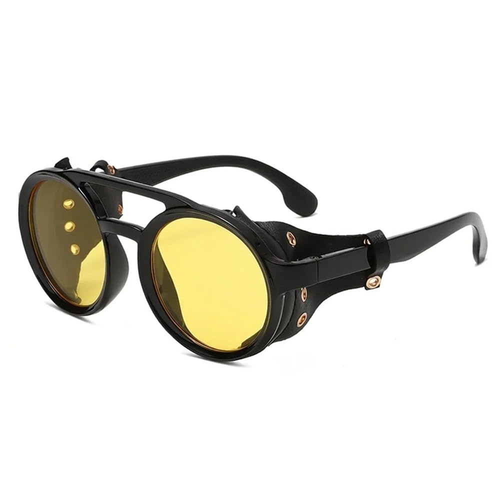 Gafas de sol Steampunk redondas de montura completa para hombre y mujer, protección UV400, ideales para conducir al aire
