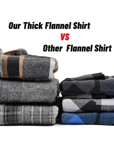 COOFANDY Mens Flannel Jacket Casual Plaid Button Up Shirt Long Sleeve Winter Warm Heavy Flannel Army Green - Image 4