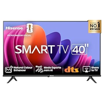 Hisense Smart TV FHD 40" Polegadas 40A4N com DTS Virtual X, Game e Sports Mode, Controle por Voz, Share to TV e Compatível com Alexa