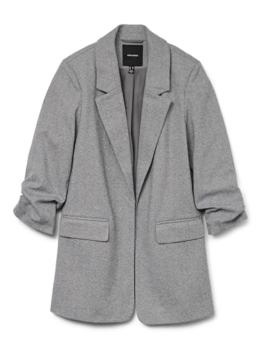 VERO MODA Vmfrydfrida 3/4 Regular Blazer Noos, Grigio Scuro mélange, 42 Donna