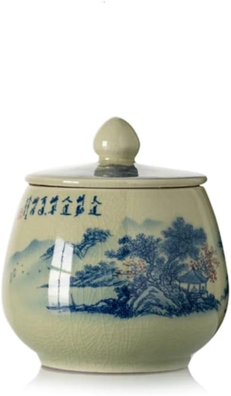 SONGCHAO Sugar Jar Ceramic Hand-Painted Tea Storage Jar Tea Set Tea Container Jar is Suitable for Holding Coffee, Tea, Sugar, Salt, Etc. Tea Canister