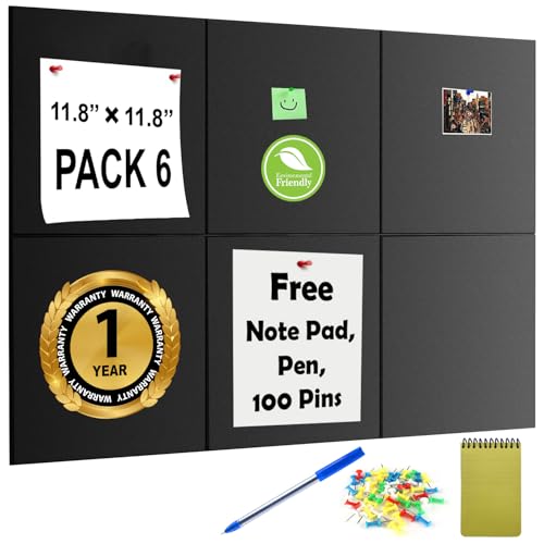Image of Axmon Notice Board for Home | 6 Pcs | Bulletin Board | Vision Board for Manifestation | Self-Adhesive Wall Boards | Message Board for Notes, Keys, Photos, Schedules for Office, Kitchen, Home |