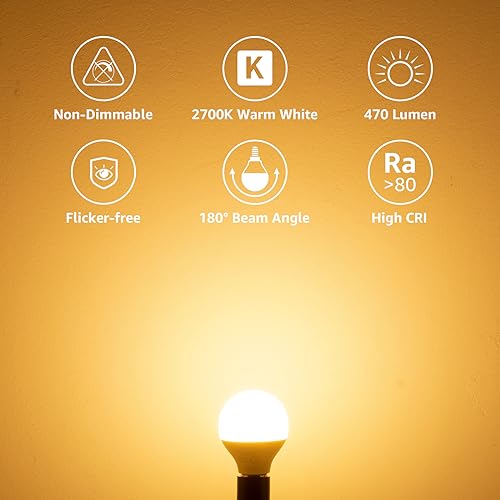 Lepro E14 LED Lampe, 6er-Pack, 4.9W 470 Lumen Glühbirne,entspricht 40W Glühlampe, 2700 Kelvin Warmweiß, P45 180° Abstrahlwinkel Energiesparlampe 2