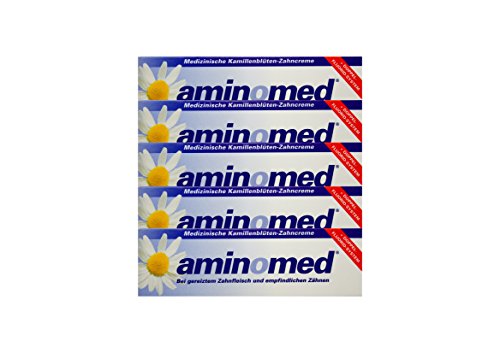 5x 75ml Aminomed bei gereiztem Zahnfleisch & empfindlichen Zähnen Kamillenblüten