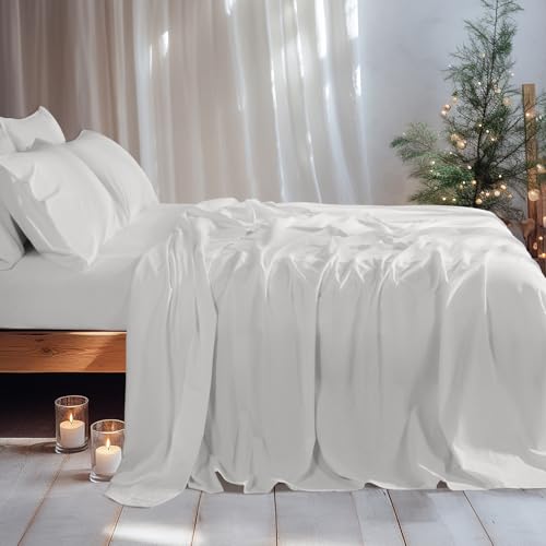 Image of LBRO2M 100% French Pure Linen Sheet Set 6Pcs, 16 inch Deep Pocket Cal King