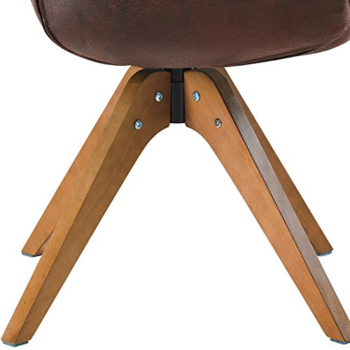 Art Leon Mid Century Modern Swivel Accent Chair With Beech Wood Legs, Desk Chair No Wheels, Armchair For Desk, Suede #TOP5
