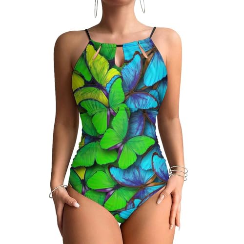 Maillot de bain une pièce violet papillon galbant parfait pour le beachwear de plage