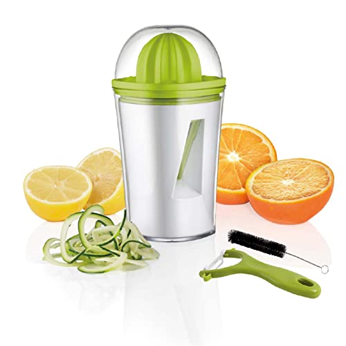 TAVIALO Gourmet Presse agrume, spiraliseur de légumes et éplucheur 3 en 1, Spiraliseur de Légumes, Spaghettis de Légume, Courgette Carotte Concombre