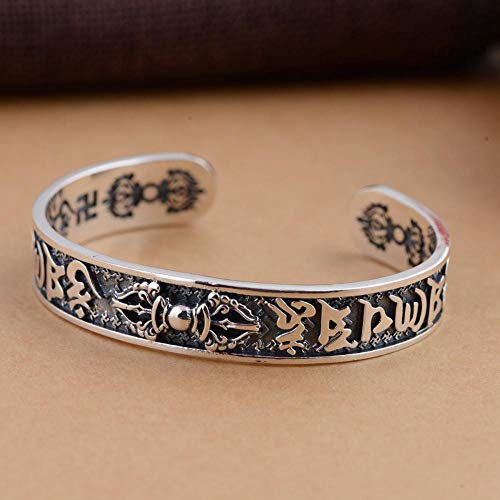 Bague femme argent 925 vintage fait main pilon Vajra artisanat rétro ethnique