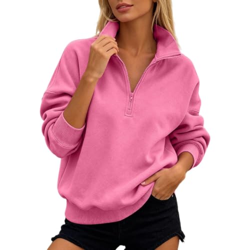 Quarter Zip Pullover Women Lightweight Fleece Cute Pullover Shirt - image 2