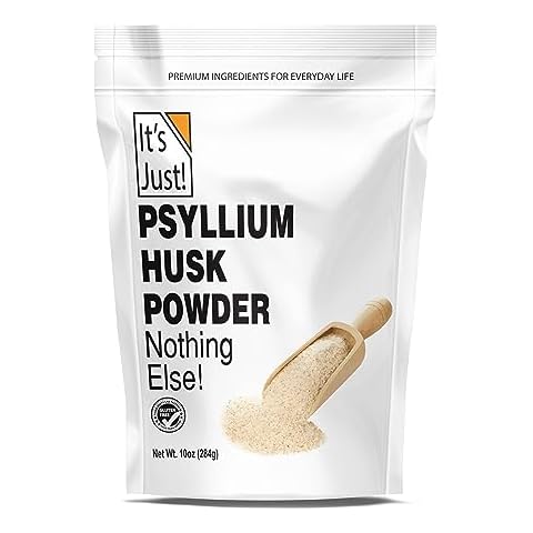 It's Just! - Psyllium Husk Powder, Easy Mixing Dietary Fiber, Cleanse Your Digestive System, Finely Ground Powder, Ideal for Keto Baking, Non-GMO (Unflavored, 10oz (Pack of 1)) Cover