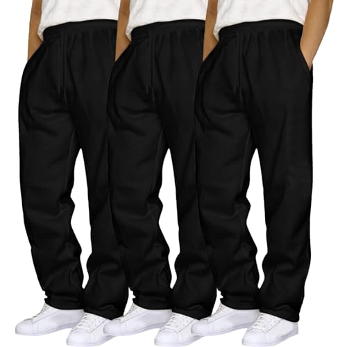 Pantalon Homme Décontracté à Lacets Ajustables avec Poches Cargo 3Pcs