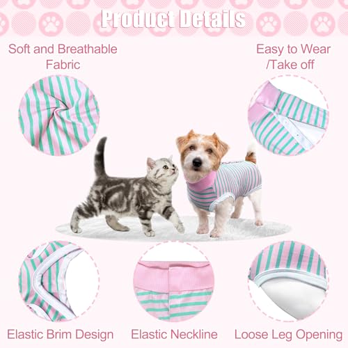 Image of FEimaX Dog Surgery Recovery Suit Female and Male Spay with Pee Hole, Pet Body Suits for Puppy After Spayed, Neuter Surgical Onesie for Small and Medium Dogs Cats, Alternative Bandages E-Collar & Cone