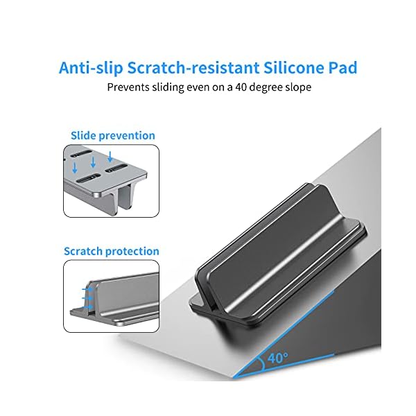 Kallrra Laptop Ständer Vertikal Aluminium, Laptophalter Verstellbar 17 Zoll, MacBook Stand Space Grey, Notebook… – Bild 8
