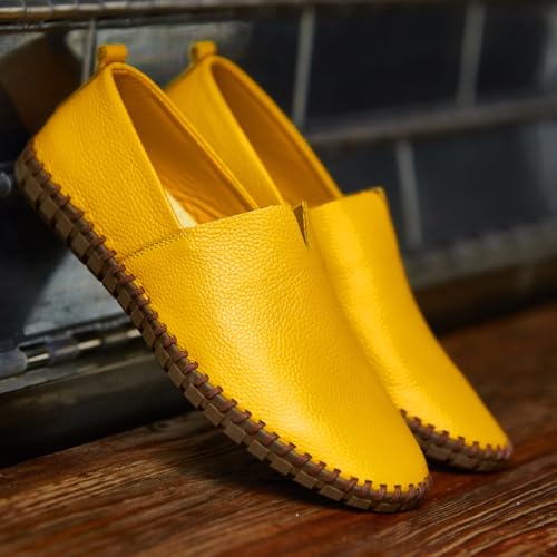 Men's Lightweight Casual Genuine Leather Slip On Penny Loafer Flats Soft Driving Walking Shoes4