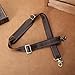 Polare Full Grain Leather Adjustable Replacement Shoulder Strap with Double Adjustable Buckles for Briefcase Messenger Shoulder Duffel Bag (Dark Brown with Dual Buckles)