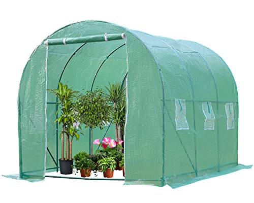 Greenhouse Walk-in Green House Greenhouse Kit with Observation Windows for Outdoor Plants Growing,Green Houses for Outside (L10'xW7'xH7')