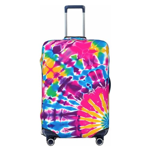 Colorful Rainbow Tie Dye Luggage Cover For Travel Suitcase Protector Fits 18-32 Inch Case Large