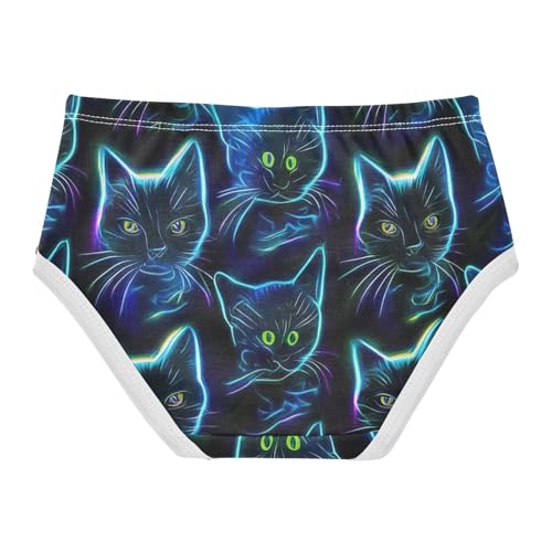 Neon Cats Panties Little Girl Toddler Girls Underwear Cotton Flower Briefs Kids Undies 2t2
