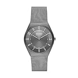 Skagen Men's Grenen Ultra Slim Two-Hand Charcoal Gray Stainless Steel Mesh Band Watch (Model: SKW6824)