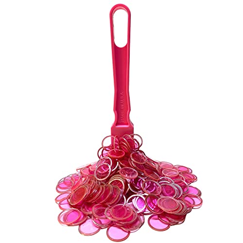 MR CHIPS Made in USA Bingo Magnetic Wand & ¾ Inch Pink Plastic Chips with Metal Rings - 100 Upgraded Pieces Bingo Chips Magnetic, Support American Jobs MR CHIPS Made in USA Bingo Magnetic Wand & ¾ Inch Pink Plastic Chips with Metal Rings - 100 Upgraded Pieces Bingo Chips Magnetic, Support American Jobs