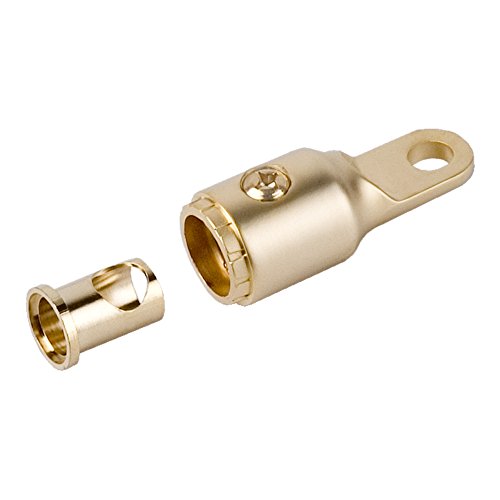 Gold 0/2 Gauge Ring Terminal with Adapter Marine Grade Car Stereo Audio UTV