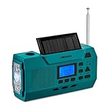 MEDION E66806 Kurbelradio (Solar, Dynamo Handkurbel, Baustellenradio, UKW Radio, Taschenlampe, SOS Notfall Funktion)