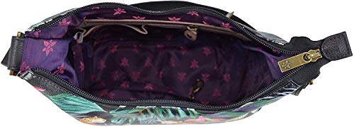 Image of Anuschka Women's Genuine Leather Shoulder Bag | Hand Painted Original Artwork | Classic Hobo With Studded Side Pockets | Genuine Leather