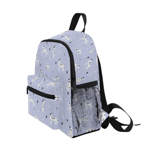 Funny Dalmatian Dogs Kids Backpack Toddlers 12 Inch Lightweight Preschool Backpack for Boys Girls 3-8Y Bookbag with Adjustable Straps3
