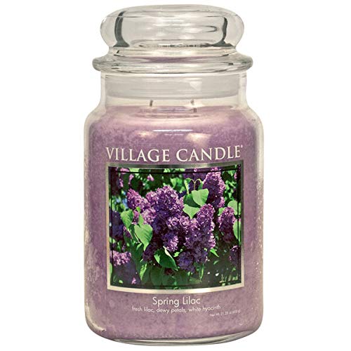 Village Candle26oz Glass Jar Large Scented Candle Spring Lilac Fragrance