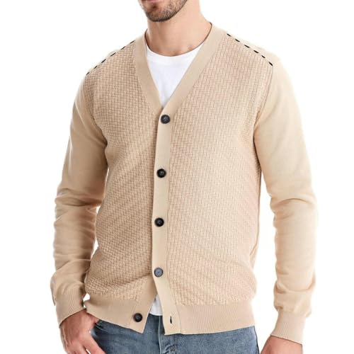 Men's Autumn Winter Trendy Slim Fit V-Neck Knit Sweater Cardigan2