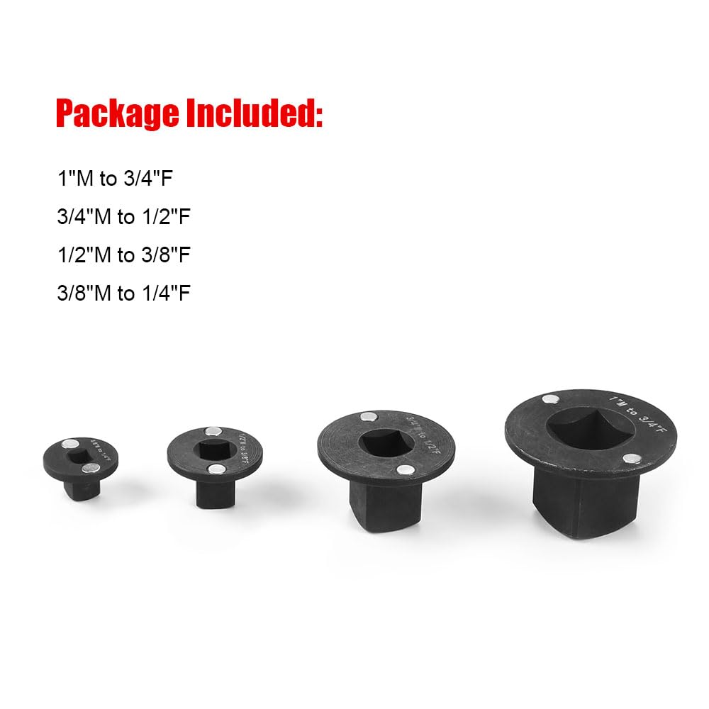 Adaptador de enchufe de impacto de perfil bajo, reductor de accionamiento (3 piezas, juego de 3/10.2 cm a 1/5.1 cm), (1/5.1 cm a 3/20.3 cm), (3/20.3 cm a 1/10.2 cm)