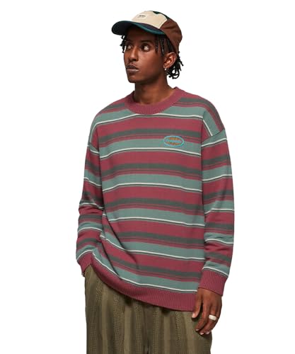 Striped Sweater for Women Vintage Unisex Y2k Oversized Sweaters Crewneck Long Sleeve Pullover3