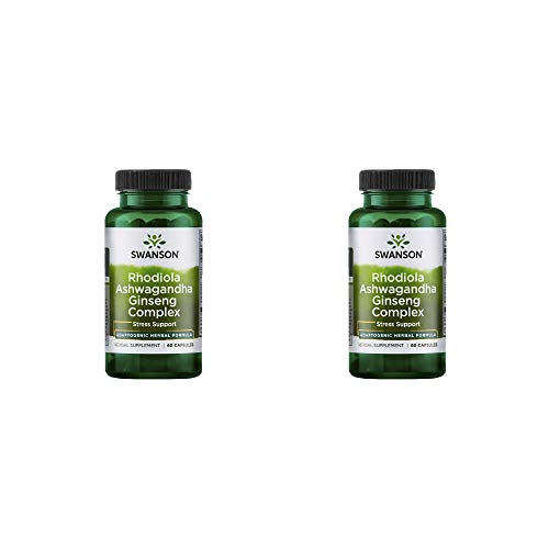 Rhodiola Ashwagandha Ginseng Complex Swanson 60cp 2un