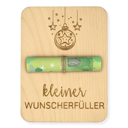ZUKLA kleine Verpackung Geldgeschenk Wunscherfller Weihnachten 12 x 9 cm - Geldgeschenk Verpackung Weihnachten Holz - Handmade - Geld Verschenken Weihnachten