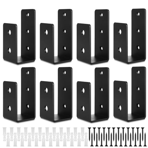 GBACHOOSE 8PCS Heavy Duty Door Barricade Clamps, U Brackets for Home, Barn, Shed, Garage, Gate Door Reinforcement, Fits 2 x 4 Lumber, with Screws