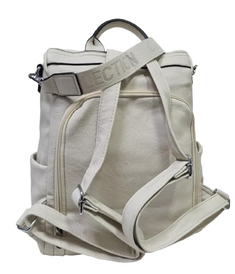 Zaino casual in ecopelle PU sistema antifurto, convertibile in borsa a tracolla con 2 tasche frontali, ideale per il lavoro, l'università... Art.5090-5 Prodotto Originale Coveri