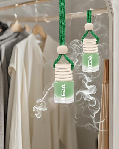 Image of ikeda fragrance Car Air Freshener 4ml Car Scents | 6pcs 45-Days Keep Fragrance | Automotive Hanging Diffuser Bottles | Remove Auto Odor Long-Lasting Fresh Air for Home Deodorize (Tea, 6pcs)