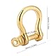Sunicon 2Pcs Metall D-Ring aus Reinem Messing, Ankerschäkel Reines Messing U-Typ Kettenschäkel Schraube Stift Bogenschäkel Schlüsselring Haken Goldene Verbindungsschnalle