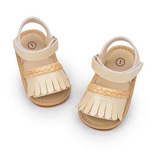 KIDSUN Infant Baby Girls Sandals Anti Slip Rubber Sole Summer Beach Outdoor First Walker Crib Shoes